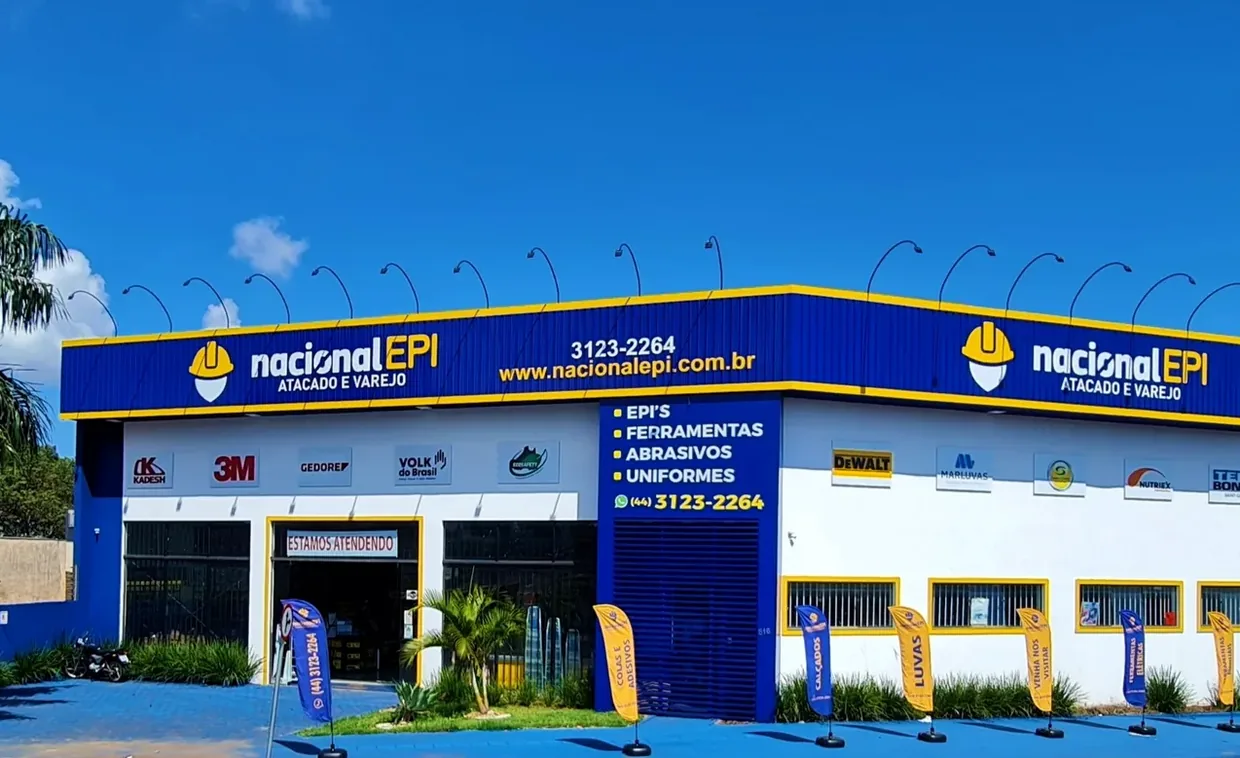 Fachada da Loja 01 da Nacional EPI na Av. Guaiapó, em Maringá