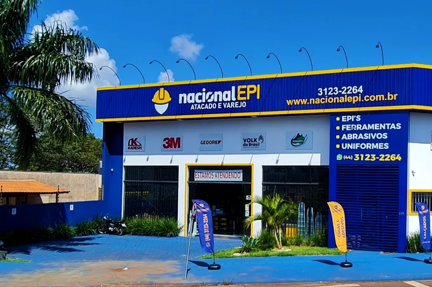 Fachada da Loja 01 da Nacional EPI na Av. Guaiapó, Maringá